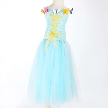 Prinsesse Askepot Tutu Kjole i lyseblå og Hvid Butterfly Girl Sommeren Tutus Kjole Part Bryllup Cosplay Kostume TS057