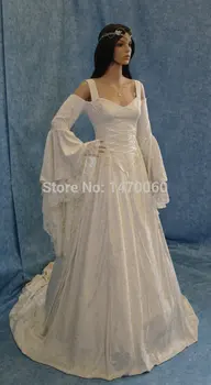 Prinsesse Hvide Off-the-Skulder Velvet Fancy Sexet Middelalderlige Periode kjole Kjole Bryllup Teater Reenactment Cosplay Kostume