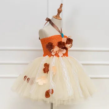 Prinsesse Moana Tutu Kjole Til Piger Birthday Party Dress Up Børn Blonder, Satin Blomst Pige Kjole Kids Halloween Cosplay Kostume