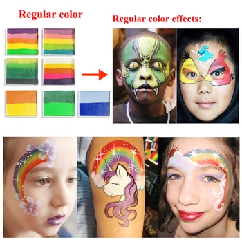 Pro Rainbow Krop Maling Halloween ansigtsmaling Makeup Pigment 50g/stykke Multicolor Serien Midlertidig kropskunst Tatoveringer Delt Kager