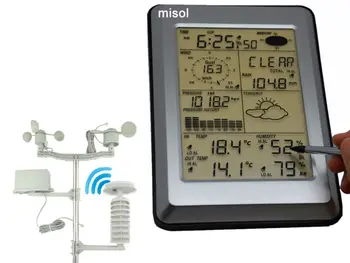 Pro Trådløse vejrstation w/ PC-interface Touch-Panel w/ Solar sensor