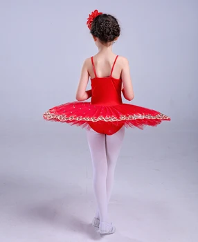 Professionel Ballet Tutu Barn Swan Lake Kostume Hvid Rød Blå Ballet Dress for Børn Pandekage Tutu Piger Dancewear