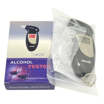 Professionel Digital Breath Alkohol Tester LCD-Display med Høj Præcision Spiritusballon Baggrundsbelyst med Akustisk Alarm