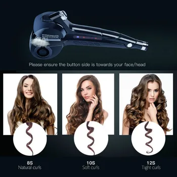 Professionel Keramisk Hair Curler Styler Damp, Spray Automatisk Rulning Hurtigt Varme Styling Værktøj Magic Hair Curling Iron Wand35