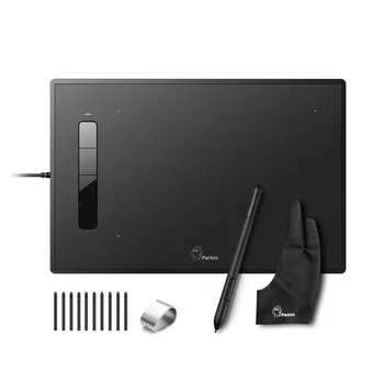 Professionel Parblo Øen A609 Grafisk Tablet med 2048 Niveauer Pres, Batteri-gratis Pen+To-Finger Handske+Udskiftning Penne Kit