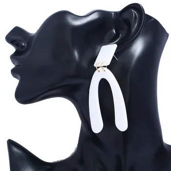 Profileret akryl plade Japan Sydkorea simple temperament akryl geometriske retro stud øreringe
