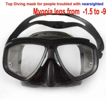 Prossional dykning maske for nærsynet dykkere og snorker optisk linse dykkermaske hærdet glas nærsynethed linse dykker maske til voksne