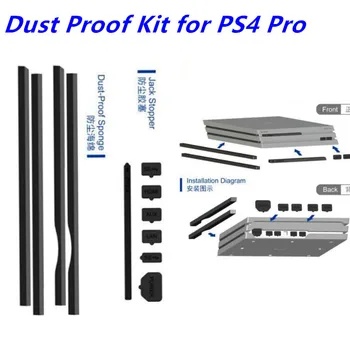 PS4 Pro Controller Dual USB Oplader Dock Oplader+støvtæt Pack Jack Prop Kits+8 caps For Playstation 4 Pro PS4 Pro-Konsol