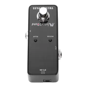 PT-06 Mini Pocket Kromatisk Tuner B0-B6-Effekt-Pedal Sort til Guitar, Bas, Violin, Ukulele Line-in og Mic-Afsløring