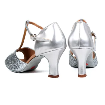 PU Hæl 7cm/5cm Latin dansesko Kvinde Shoes Salsa Mujer Ballroom Shoes De Baile Latino Mujer WZJ Gratis Fragt