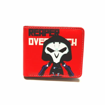 Pu læder overwatch reaper Genji D. Va tegnebøger mænd pung penge indehaveren til salg studerende OW tegnebog punge