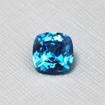 Pude brillantslebne kvadratisk form facetteret skabt aquamarine perler brasilien blå smykkesten løs sten til smykker at gøre DIY