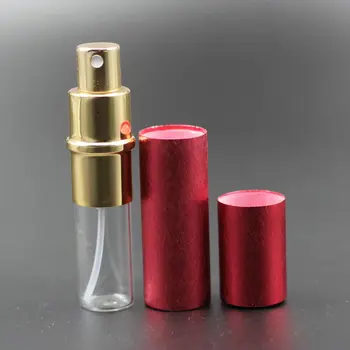 Pumpen Nye 50stk/masse 10ml Anodiseret Aluminium Glas Parfume Flaske Hætteglas Parfume Flydende Forstøver Spray Flaske Container Duft Flaske