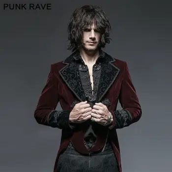Punk Rave Red Mænds steampunk gothic Vampyr Jakke Frakke Rock Blid Tailcoat
