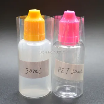 PVC Heat Shrink Wrap Film for 30 ml E Væske plastflasker Heat Shrink Film skrumpe sæler for E Juice dråbeflasken DHL Gratis