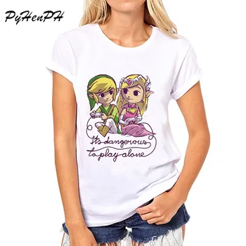 PyHenPH Nye 2016 Mode spil spil mønster trykt t-shirt kvinder karajuku Sød kortærmet camisetasmujer kvinder tøj