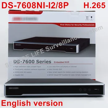 På lager DS-7608NI-I2/8P engelsk version 2SATA 8 POE-porte 8ch NVR støtte til tredje-part, kamera, plug & play NVR POE 8ch H. 265