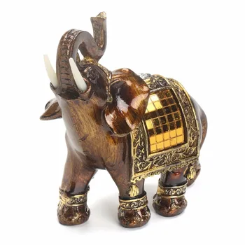 Q-ære boligindretning Tilbehør Dekorative Figurer Elefant-Elefant Statue Harpiks Souvenir Gaver Miniature Have Tal