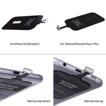 Qi Trådløs Opladning modtager Oplader Oplader Adapter Receptor Modtager Pad For iPhone 5S SE 6 6S 7 for redmi/type c