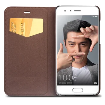 QIALINO Ægte Læder Tilfældet for Huawei honor 9 Håndlavet Pung Flip Taske Cover til Huawei Honor 9 Luksuriøse Ultra Slim Flip Case