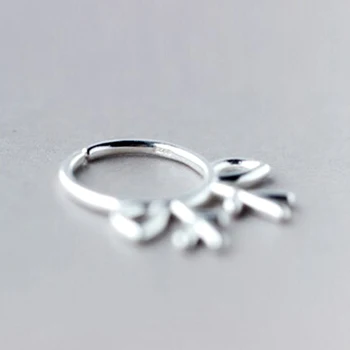 QIAMNI 925 Sterling Sølv Dejlige hjortetak Øre Åbne Ring for Kvinder, Piger, fødselsdagsfest Julegave Minimalistisk Smykker
