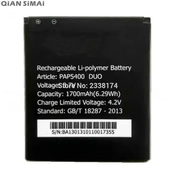 QiAN SiMAi 1stk høj kvalitet PAP5400 DUO 3,7 v 1700mAh Batteri Til Prestigio PAP5400 DUO 5400 Mobiltelefon+Tracking Kode