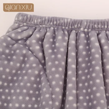 Qianxiu Mærke Pyjamas Vinteren Kvinder Homewear Flannel Tykkere Blød Pyjamas Sæt