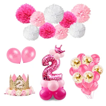 QIFU 10pc 12 tommer 2 Års Fødselsdag Pink Blå Latex Balloner Dreng Pige jeg ER TO Glade 2nd Fødselsdag Part Dekorationer Børn Babyshower