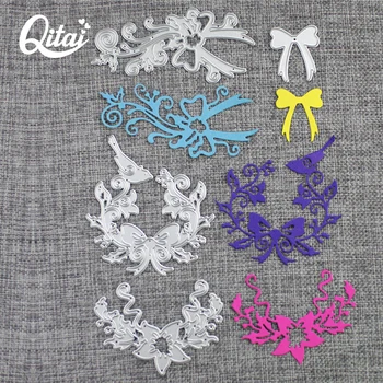 QITAI Høj Kvalitet 4stk/masse Scrapbog DIY-Bue-knude, Fuglen Og Blomsten Fremstilling Af Skære-Skabelon at Skære Dø Cutter D12
