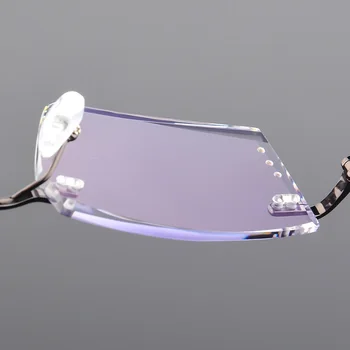 QJ2018 Mode Titanium Brille Diamant Trimning Skære Uindfattede Briller Recept Optiske Briller Ramme for Mænd Briller