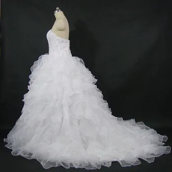 QQ Elsker 2018 Nye Flæser Bryllup Kjole Elegant Beaded Custom-made Plus Size Bruden Bryllup Kjole Vestido De Noiva
