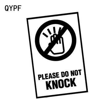QYPF 10CM*13.9 CM Vær venlig Ikke at Banke Advarsel Mark Bil Sticker Sort/Sølv Vinyl Dekoration Grafisk S9-2274
