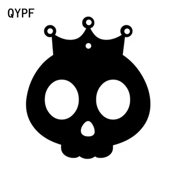 QYPF 11.6 CM*13,2 CM Interessant Dejlige kronjuveler Kraniet Grafisk Bil Sticker Sort/Sølv Vinyl Dekoration S9-2113