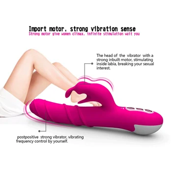 Rabbit Vibrator 360 Graders Roterende Vibrator Stor Vibrerende Dildo Klitoris Stimulator G Spot Vibrator Voksen Sex Legetøj til Kvinder