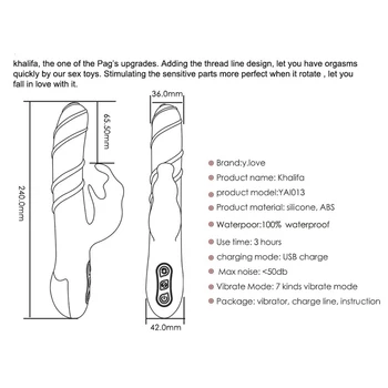 Rabbit Vibrator 360 Graders Roterende Vibrator Stor Vibrerende Dildo Klitoris Stimulator G Spot Vibrator Voksen Sex Legetøj til Kvinder
