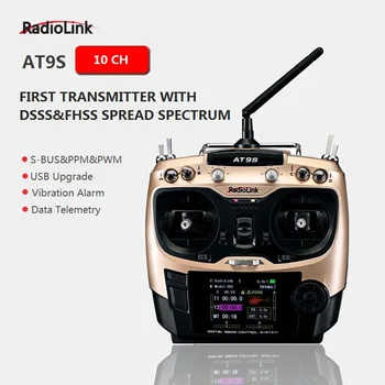 Radiolink AT9S R9DS Radio Fjernbetjening, 2 System DSSS FHSS 2,4 G 10CH Sender-Modtager til RC Helikopter/RC BÅD