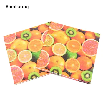 [RainLoong] saftige navn gemmer sig Orange Serviet Festlige & Party Væv Trykt Farverige Udsmykning Papir 33cm*33cm 1pack/masse