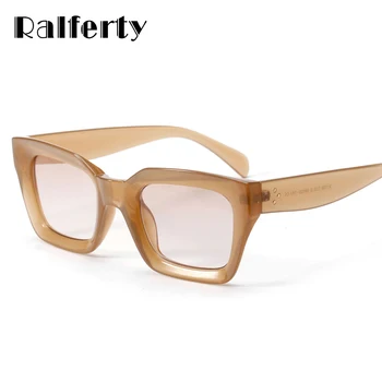 Ralferty Retro Square Solbriller Kvinder Mænd Farverige Plast Solbrille Kvindelige Vintage solbriller UV400 Nuancer Oculos Gafas X1758