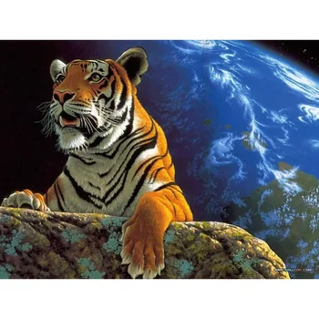 Rammeløse Tigre Dyr DIY-Maleri Af Numre Kits Farvelægning Olie Maleri På Lærred Tegning Hjem Kunst Væg Kunst Billede