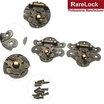 Rarelock Smykker, Træ-Sag Kasse Lås Hardware Antik Bronze 66mm*52mm Haspe Låse en