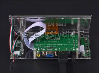 Raspberry Pi 7 tommer LCD-Skærm, 1024*600 TFT Touch skærm Skærm med Drevet yrelsen HDMI VGA 2AV & Transparent Akryl Beslag