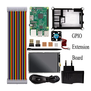 Raspberry Pi Model 3 B Starter Kit +1 Akryl Tilfælde +2.5 En Strømforsyning + USB Kabel + Ventilator + GPIO Adapte
