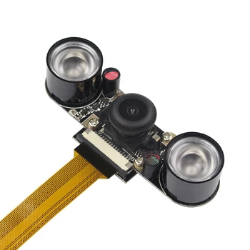 Raspberry Pi Nul W Night Vision Kamera Vidvinkel Fiskeøje 5 MP Kamera, 1080P + 2 Infrarød IR-LED-Lys til Raspberry Pi Nul W