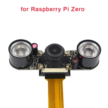 Raspberry Pi Nul W Night Vision Kamera Vidvinkel Fiskeøje 5 MP Kamera, 1080P + 2 Infrarød IR-LED-Lys til Raspberry Pi Nul W
