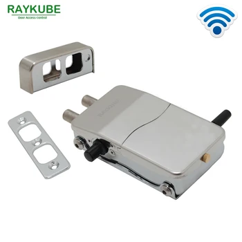 RAYKUBE Elektronisk Lås Trådløse Keyless Anti-tyveri Usynlige Låse Til Døre Intelligent Lås Med Fjernbetjeningen R-W39