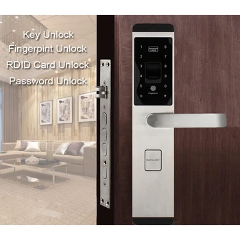 RAYKUBE Fingeraftryk Lås Hjem Til Anti-tyveri Dør Lås Nøglefri Smart Lås Med Digital Adgangskode RFID-Ulåst R-FX1
