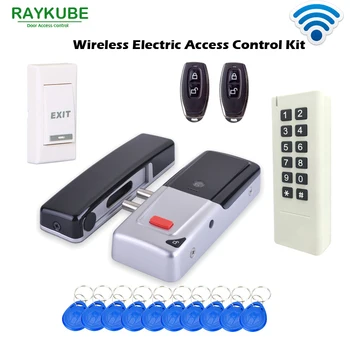 RAYKUBE Trådløse Dør adgangskontrol System Intelligente Elektroniske dørlås Med RFID-Tastatur Fjernbetjening Åbning R-W50