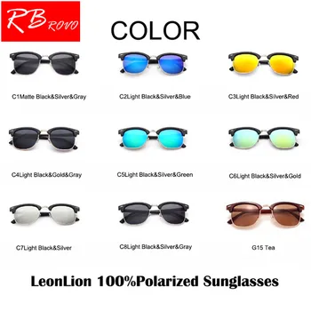 RBROVO Polariseret Vintage Semi-Uindfattede Brand Designer Solbriller Kvinder/Mænd Classic Oculos De Sol Gafas Retro solbriller