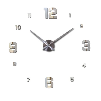 Real nye se 3d-diy spejl stickers wall clock moderne stue kvarts metal ure hjem dekoration se