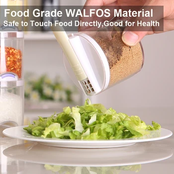 REAL WALFOS5pcs/Set Kithcne Kreative Gennemsigtig Krydderier, Dåser Køkken Cylindra Spice Rack Krydderi Flasker Peber Shakers Box